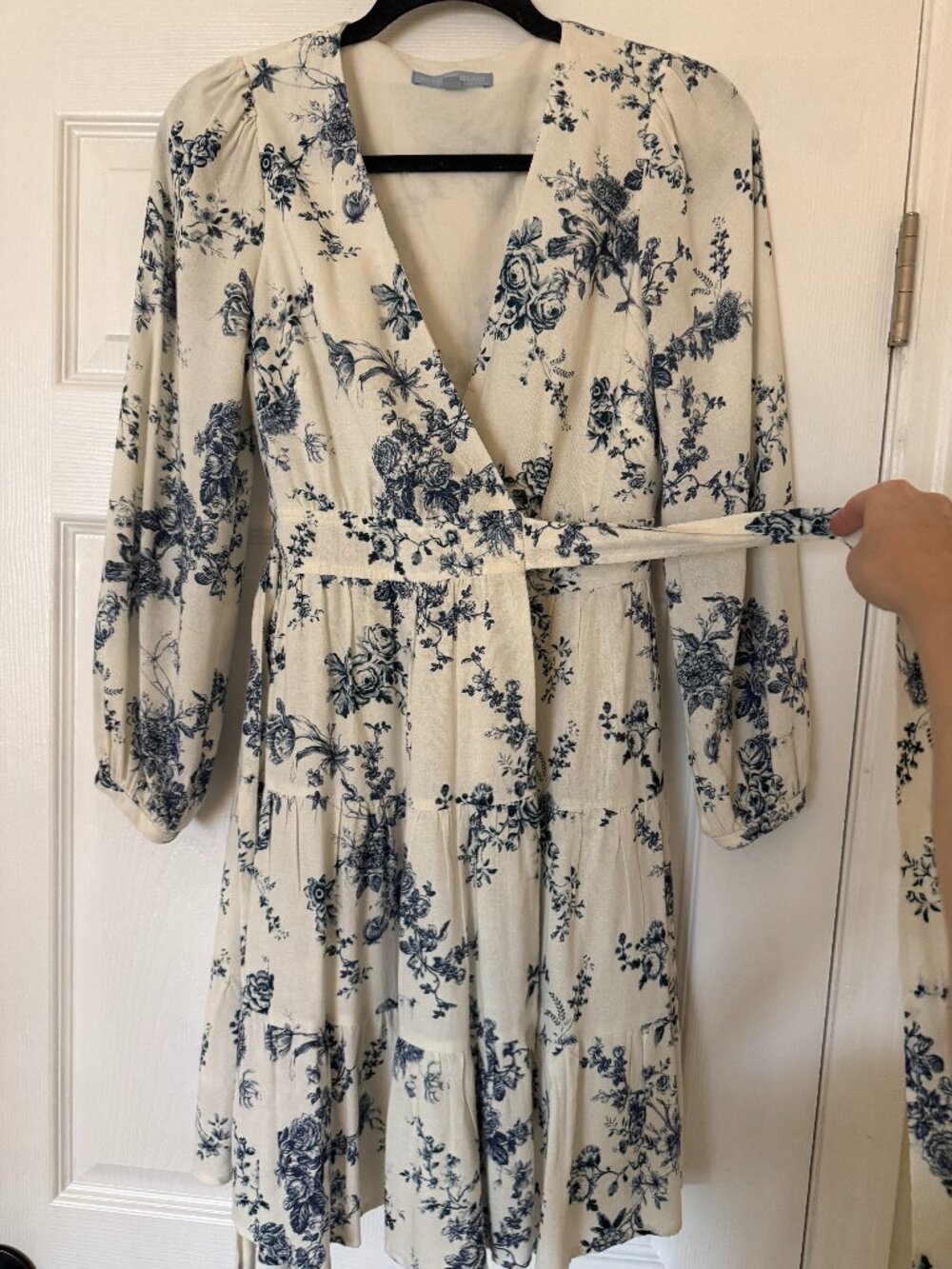ANTONIO MELANI Navy & White Wrap Dress
